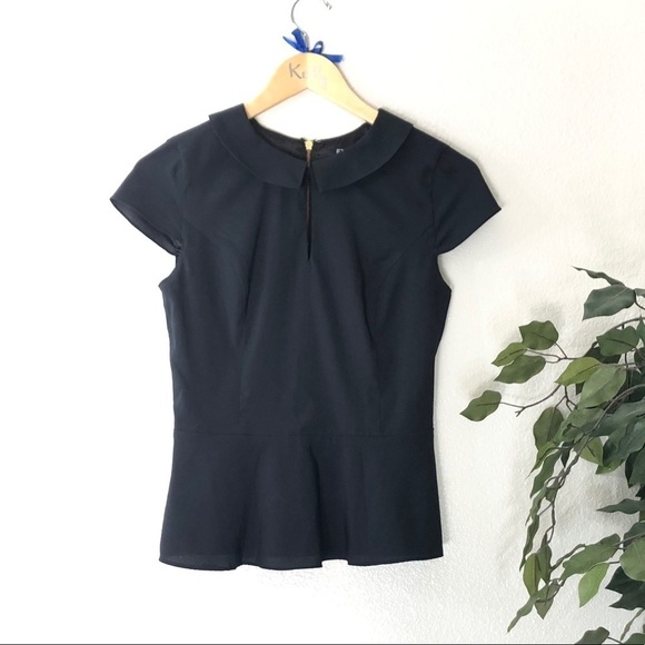 Express Black Peplum Blouse - Picture 1 of 6